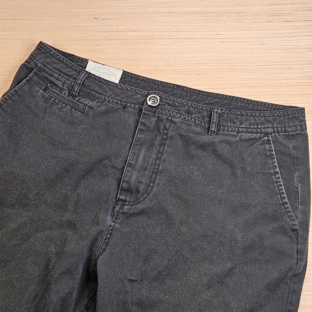Threads 4 Thought Chino Pants Mens 34x27 Black Organic Cotton Sustainable Casual